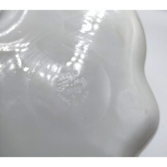 Divided Relish Tray Fire King White Milk Glass Gold Bead Trim Vintage 11 Inch - Picture 9 of 10